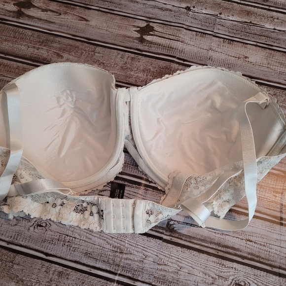 Rene Rofe Cream underwire Bra floral lace overlay 42D - Picture 11 of 11
